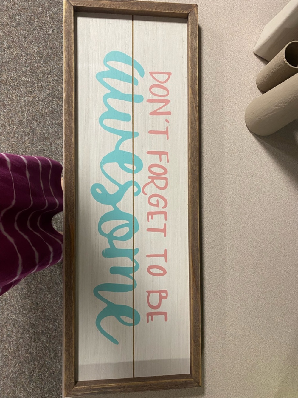 Hobby Lobby White, Teal & Pink Inspirational Wall Sign